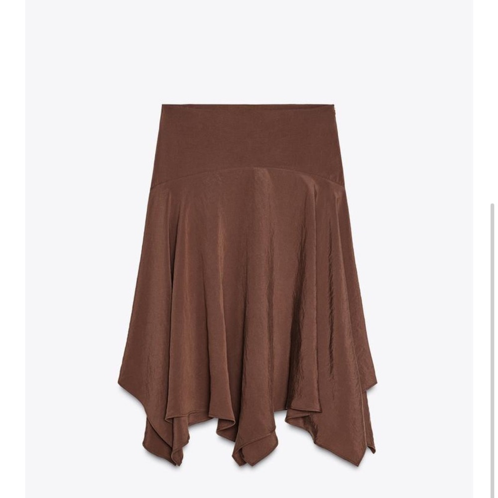 Zara Asymmetrical Brown Skirt